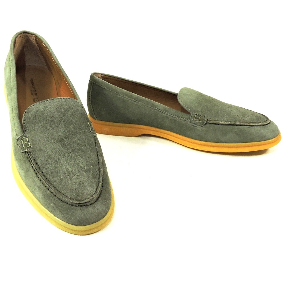PRINCIPE DI BOLOGNA 🇮🇹 WOMEN'S GREEN SOFT SUEDE COMFORT LOAFERS
